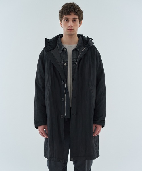 ESTNATION（エストネーション）の「ESTNATION / タイプライター フーデットコート（モッズコート・メンズ・ブラック/ブラウン・MEDIUM/LARGE）」の15枚目の写真