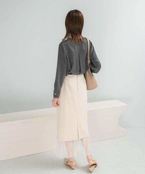 URBAN RESEARCH ROSSO WOMEN(アーバンリサーチ ロッソ)の「ピーチサテンデザインスリーブブラウス(シャツ/ブラウス・レディース・オフホワイト/チャコールグレー・FREE)」の10枚目の写真