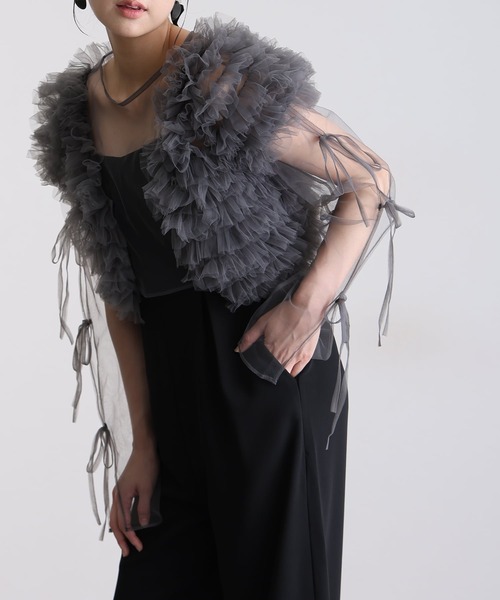 atlo(アトロ)の「オールインワンパーティードレス結婚式二次会&ワイドパンツボレロスリットシアートップス大きいサイズフォーマルロング丈オケージョンドレス同窓会成人式(パンツドレス・レディース・ブラック/ピンクベージュ・M/L/XL/XXL/4L/SS/5L)」の11枚目の写真