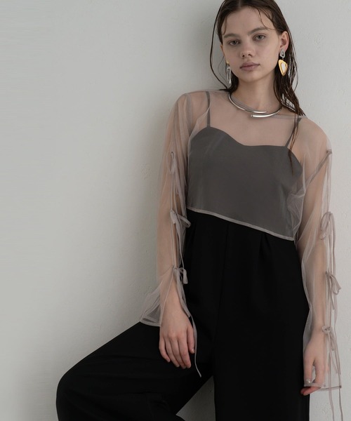 atlo（アトロ）の「オールインワン パンツドレス 結婚式 二次会&ワイドパンツ ボレロ スリット シアートップス 大きいサイズ フォーマル ロング丈 オケージョンドレス お呼ばれ 同窓会 成人式（パンツドレス・レディース・ブラック/ピンクベージュ/グレー/ベージュ・M/L/XL/XXL/4L/SS/5L）」の18枚目の写真