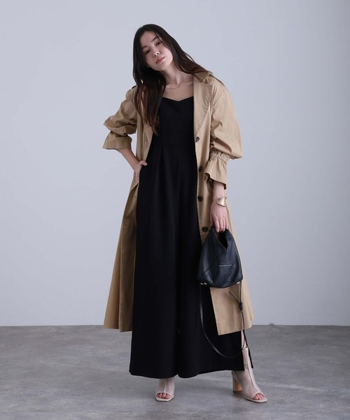 atlo（アトロ）の「オールインワン パンツドレス 結婚式 二次会&ワイドパンツ ボレロ スリット シアートップス 大きいサイズ フォーマル ロング丈 オケージョンドレス お呼ばれ 同窓会 成人式（パンツドレス・レディース・ブラック/ピンクベージュ/グレー/ベージュ・M/L/XL/XXL/4L/SS/5L）」の21枚目の写真