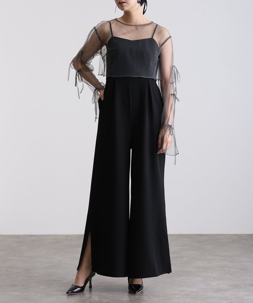 オールインワンパーティードレス結婚式二次会&ワイドパンツボレロ