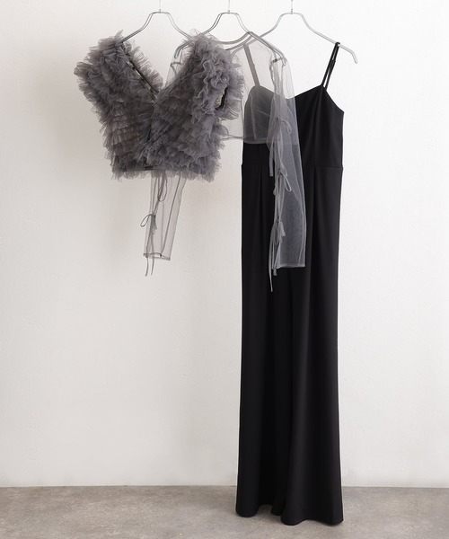 オールインワンパーティードレス結婚式二次会&ワイドパンツボレロ