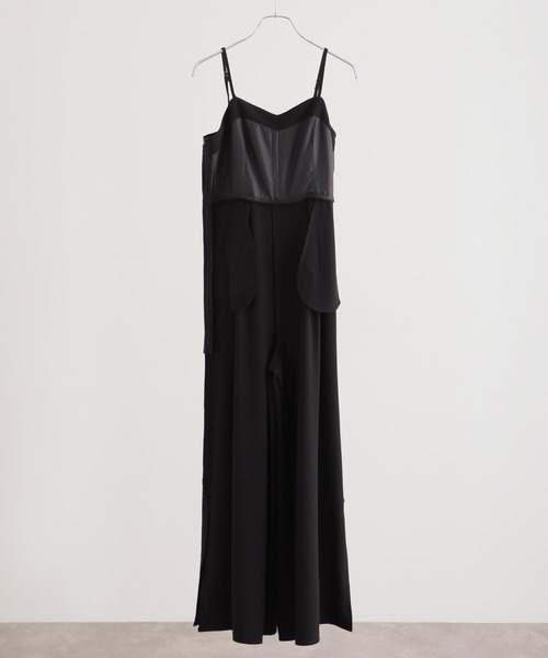 atlo(アトロ)の「オールインワンパーティードレス結婚式二次会&ワイドパンツボレロスリットシアートップス大きいサイズフォーマルロング丈オケージョンドレス同窓会成人式(パンツドレス・レディース・ブラック/ピンクベージュ・M/L/XL/XXL/4L/SS/5L)」の17枚目の写真