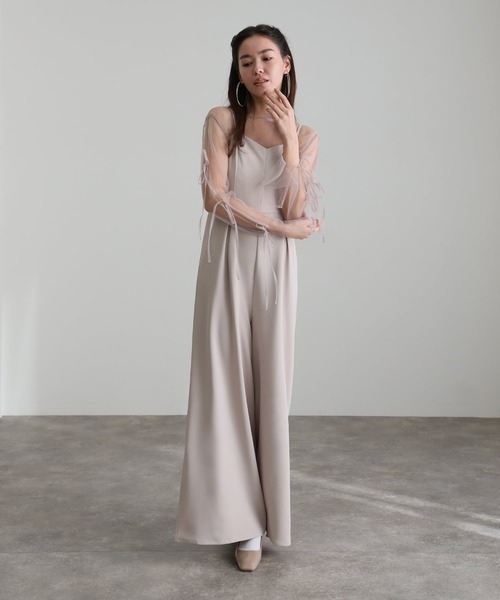 オールインワンパーティードレス結婚式二次会&ワイドパンツボレロ