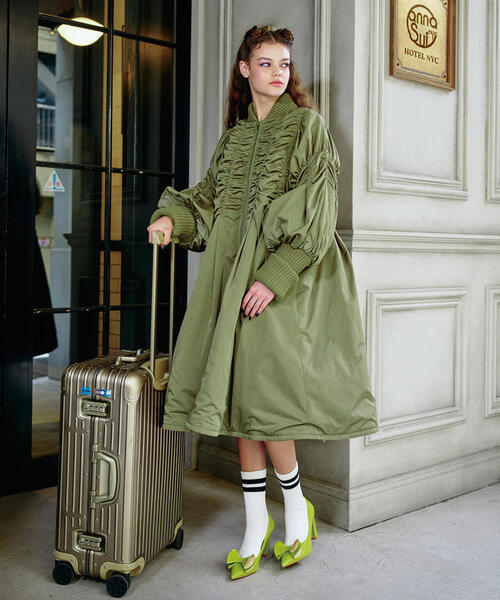 ANNA SUI NYC（アナ スイ エヌ ワイ シー）の「ANNA SUI NYC/アナ スイ エヌワイシー/ロングMA-1コート（MA-1・レディース・ブラック/カーキ・F）」の22枚目の写真