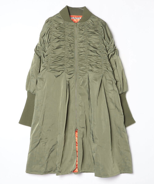 ANNA SUI NYC（アナ スイ エヌ ワイ シー）の「ANNA SUI NYC/アナ スイ エヌワイシー/ロングMA-1コート（MA-1・レディース・ブラック/カーキ・F）」の13枚目の写真