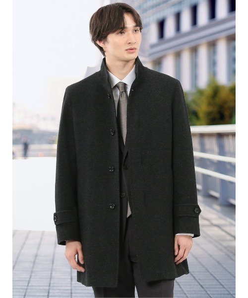 m．f．エディトリアル（m．f．editorial）/【尾州 ウール混】m．f．エディトリアル スタンドカラーコート カルゼ セール】【尾州 ウール混】m.f.エディトリアルメンズ スタンドカラー