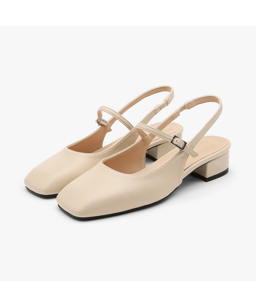 SAPPUN(サプン)の「Hemidin メリージェーン スリングバック フラットシューズ (3cm)(バレエシューズ・レディース・ブラック/アイボリー/ブラウン/ピンク・22.5cm/23cm/23.5cm/24cm/24.5cm/25cm/25.5cm)」の2枚目の写真