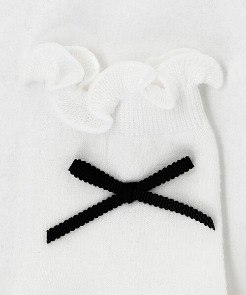 green label relaxing（グリーンレーベルリラクシング）の「リボン クルー ソックス  / 靴下 / キッズ  17cm-19cm（ソックス/靴下・キッズ・ホワイト・17-19cm）」の3枚目の写真