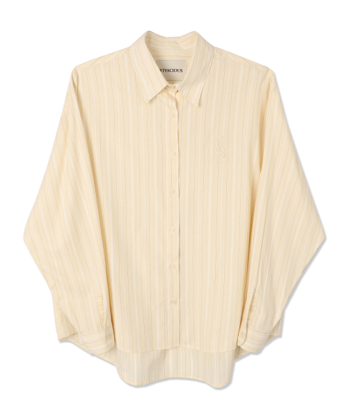 Vivacious(ビバシャス)の「Merry Stripe Shirt YELLOW(シャツ/ブラウス・レディース・イエロー・FREE)」の4枚目の写真