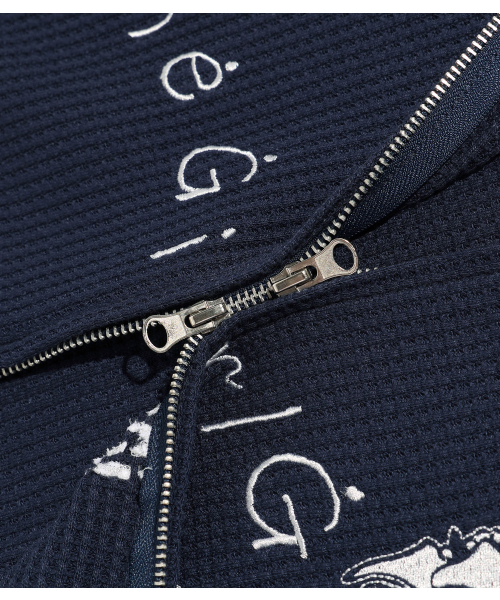 NICE GHOST CLUB（ナイスゴーストクラブ）の「THE GIRL GANG WAFFLE HOODIE ZIPUP_NAVY(NG2FFUM482A)（パーカー・レディース・ネイビー・SMALL/MEDIUM/LARGE）」の6枚目の写真
