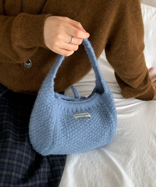 Vipoa(ヴィポア)の「knit handbag(ハンドバッグ・レディース・ブルー/グレー/アイボリー/レッド/ブラウン・FREE)」の4枚目の写真