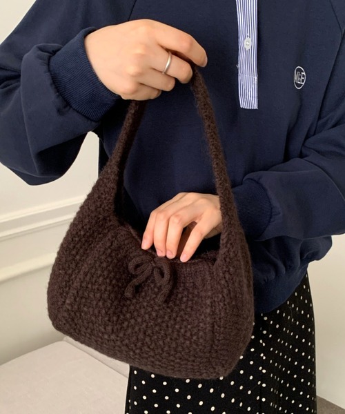 Vipoa(ヴィポア)の「knit handbag(ハンドバッグ・レディース・ブルー/グレー/アイボリー/レッド/ブラウン・FREE)」の17枚目の写真