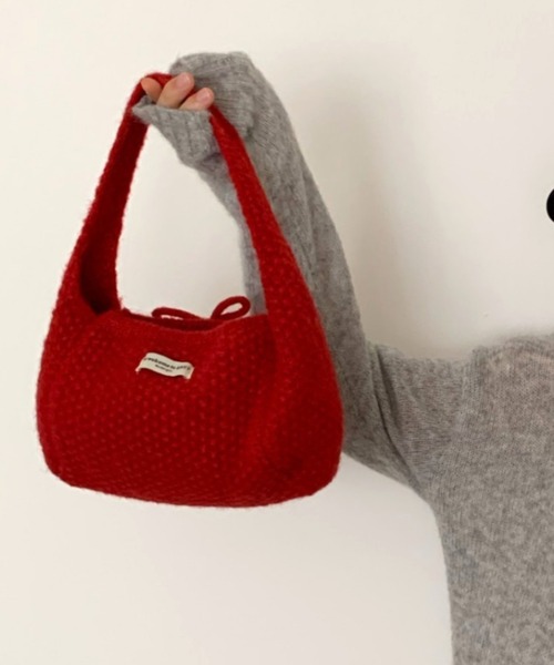 Vipoa(ヴィポア)の「knit handbag(ハンドバッグ・レディース・ブルー/グレー/アイボリー/レッド/ブラウン・FREE)」の8枚目の写真