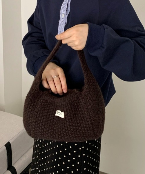 Vipoa(ヴィポア)の「knit handbag(ハンドバッグ・レディース・ブルー/グレー/アイボリー/レッド/ブラウン・FREE)」の16枚目の写真