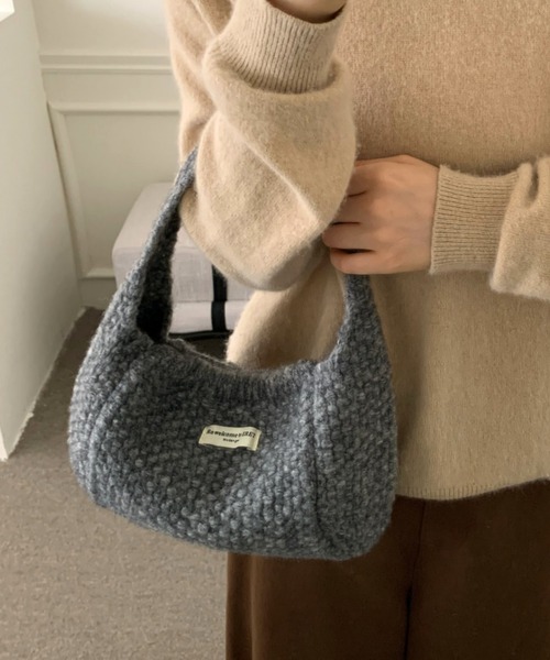 Vipoa(ヴィポア)の「knit handbag(ハンドバッグ・レディース・ブルー/グレー/アイボリー/レッド/ブラウン・FREE)」の22枚目の写真