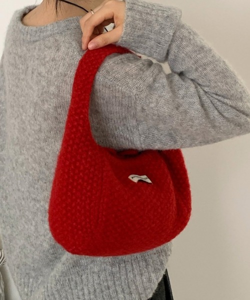 Vipoa(ヴィポア)の「knit handbag(ハンドバッグ・レディース・ブルー/グレー/アイボリー/レッド/ブラウン・FREE)」の7枚目の写真