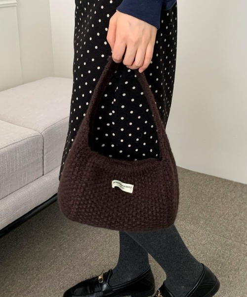 Vipoa(ヴィポア)の「knit handbag(ハンドバッグ・レディース・ブルー/グレー/アイボリー/レッド/ブラウン・FREE)」の19枚目の写真