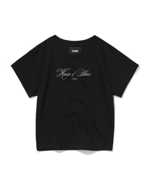 HANDWRITTEN CROP TEE [BLACK]