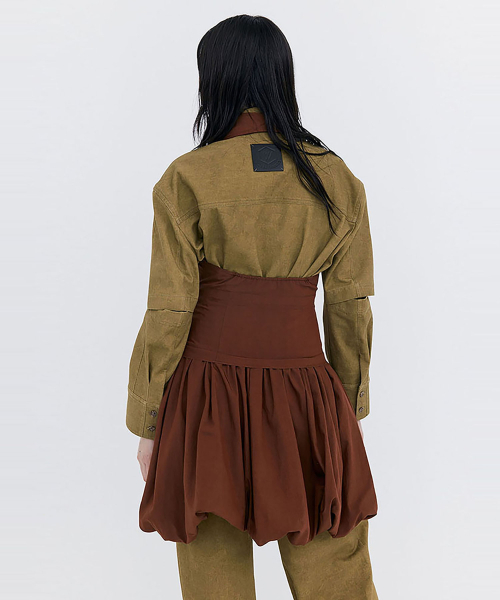 WNDERKAMMER（ブンダーカンマー）の「バルーンドレイヤードドレス_ブラウン（ワンピース・レディース・その他・SMALL/MEDIUM）」の2枚目の写真