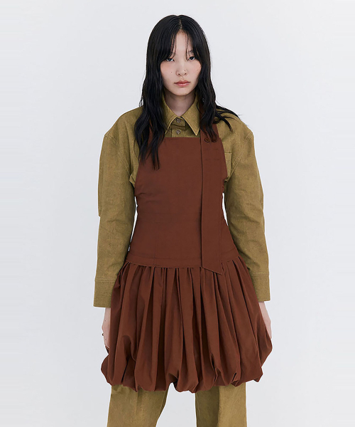 WNDERKAMMER（ブンダーカンマー）の「バルーンドレイヤードドレス_ブラウン（ワンピース・レディース・その他・SMALL/MEDIUM）」の4枚目の写真