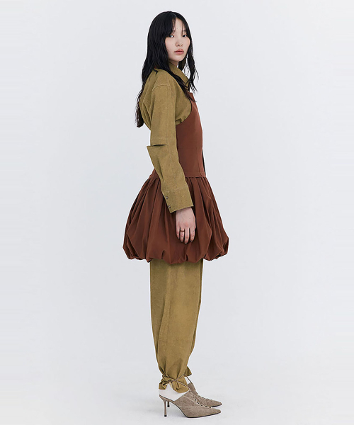 WNDERKAMMER（ブンダーカンマー）の「バルーンドレイヤードドレス_ブラウン（ワンピース・レディース・その他・SMALL/MEDIUM）」の7枚目の写真