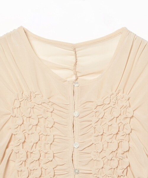 Ray BEAMS(レイビームス)の「シャーリング ギャザー カーディガン(Tシャツ/カットソー・レディース・ブラック/ベージュ・ONE SIZE)」の20枚目の写真