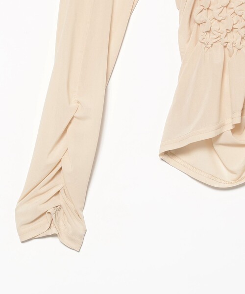 Ray BEAMS(レイビームス)の「シャーリング ギャザー カーディガン(Tシャツ/カットソー・レディース・ブラック/ベージュ・ONE SIZE)」の19枚目の写真