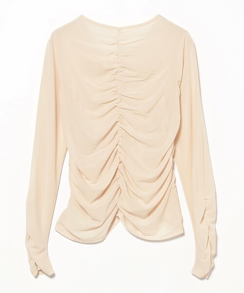 Ray BEAMS(レイビームス)の「シャーリング ギャザー カーディガン(Tシャツ/カットソー・レディース・ブラック/ベージュ・ONE SIZE)」の18枚目の写真