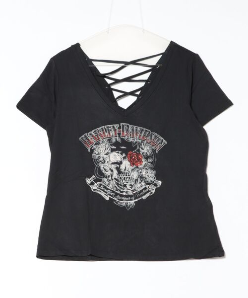 Harley-Davidson(ハーレーダビッドソン)の「ブリング ショートスリーブ レースバック Tシャツ - H-D(R)アフターライフ(Tシャツ/カットソー・レディース・ブラック系その他・X-SMALL/SMALL/MEDIUM/LARGE)」の4枚目の写真