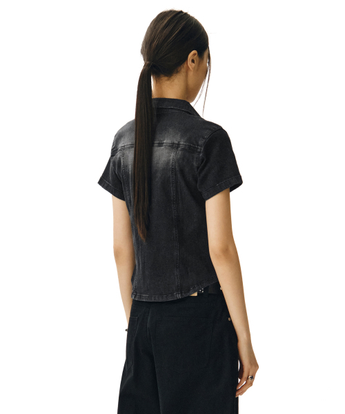 DECET WOMEN(デケット ウーマン)の「ウエスタンスリムデニムショートシャツ DCWSH002BlackA(シャツ/ブラウス・レディース・その他・SMALL/MEDIUM)」の7枚目の写真