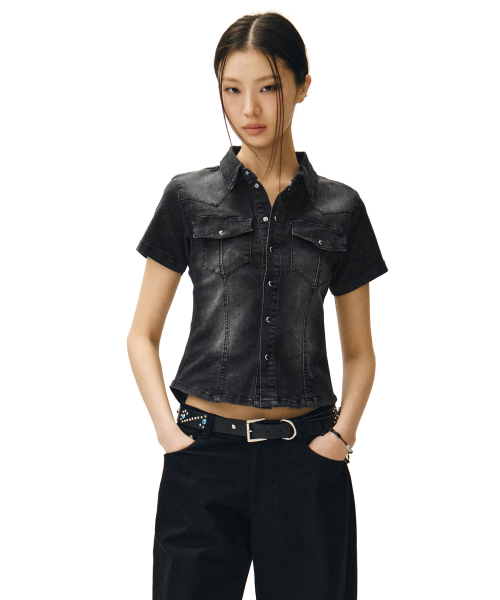 DECET WOMEN(デケット ウーマン)の「ウエスタンスリムデニムショートシャツ DCWSH002BlackA(シャツ/ブラウス・レディース・その他・SMALL/MEDIUM)」の8枚目の写真