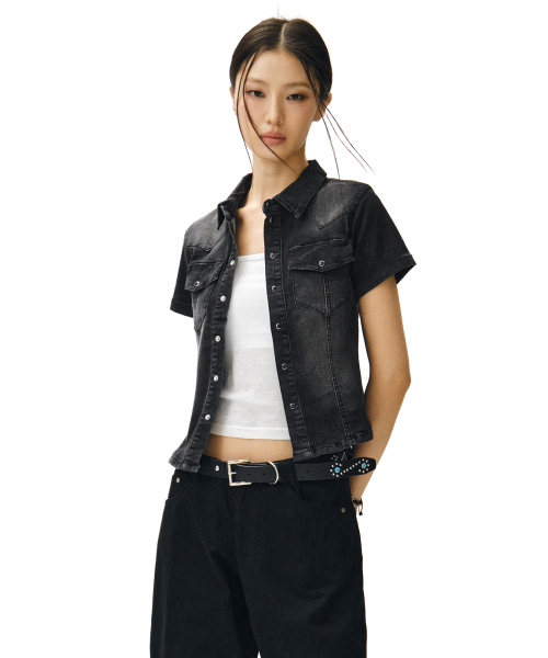DECET WOMEN(デケット ウーマン)の「ウエスタンスリムデニムショートシャツ DCWSH002BlackA(シャツ/ブラウス・レディース・その他・SMALL/MEDIUM)」の9枚目の写真