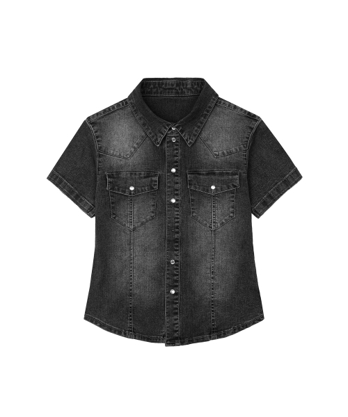 DECET WOMEN(デケット ウーマン)の「ウエスタンスリムデニムショートシャツ DCWSH002BlackA(シャツ/ブラウス・レディース・その他・SMALL/MEDIUM)」の3枚目の写真