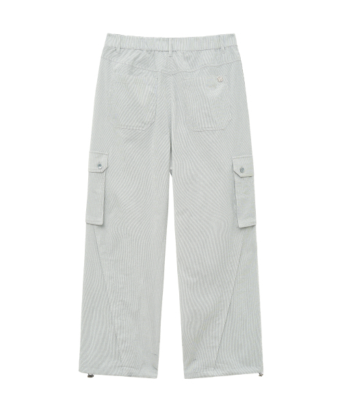 UNGIMMICK(アンジミック)の「PINSTRIPE CARGO PANTS (LIGHT GRAY)(その他パンツ・メンズ・その他・MEDIUM/LARGE)」の2枚目の写真