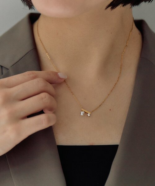 ear PAPILLONNER(イアパピヨネ)の「《金属アレルギー対応/ステンレス》パール×クリスタルネックレス(ネックレス・レディース・ゴールド/シルバー・FREE)」の15枚目の写真