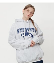 NP STUDIO（エヌピースタジオ）の「オルカホエール オーバーサイズ ロゴ フードパーカー ホワイトメランジ（パーカー）」