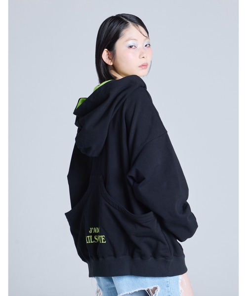 Little sunny bite(リトルサニーバイト)の「【Little Sunny Bite】pockets hoodie(パーカー・レディース・グリーン/ブラック/ピンク・MEDIUM/SMALL)」の4枚目の写真