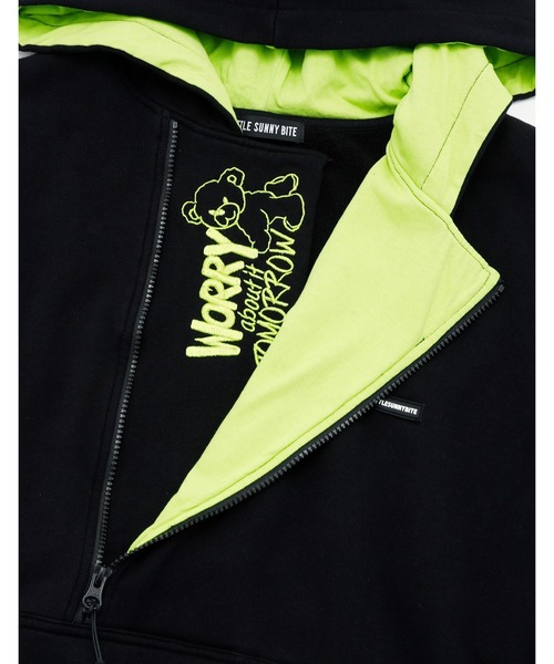 Little sunny bite(リトルサニーバイト)の「【Little Sunny Bite】pockets hoodie(パーカー・レディース・グリーン/ブラック/ピンク・MEDIUM/SMALL)」の6枚目の写真