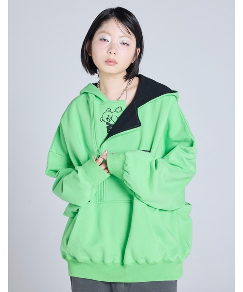 Little sunny bite(リトルサニーバイト)の「【Little Sunny Bite】pockets hoodie(パーカー・レディース・グリーン/ブラック/ピンク・MEDIUM/SMALL)」の16枚目の写真