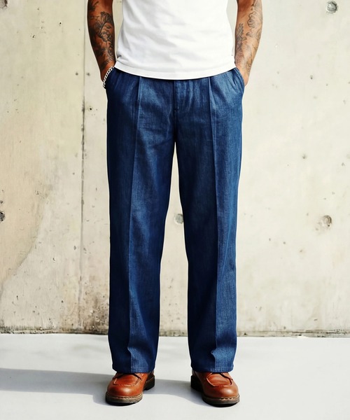 MILITARY（ミリタリー）の「【SETUP7】Pressed Washed Denim Trousers KKP　/　プレスドウォッシュデニムトラウザー（デニムパンツ・メンズ・ブラック系その他2/ネイビー系2/ネイビー系1/ブラック系1・M/L）」の9枚目の写真