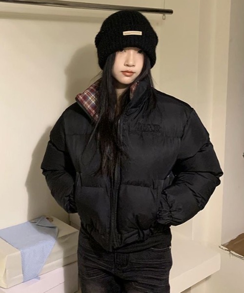 チェック柄中綿 ダウンジャケット（ダウンジャケット/コート