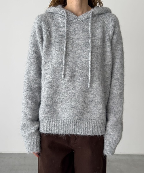 CANAL JEAN（キャナルジーン）の「El mar　ヘアリーパーカーニット（ニット/セーター・レディース・グレー/ブルー・ONE SIZE）」の10枚目の写真