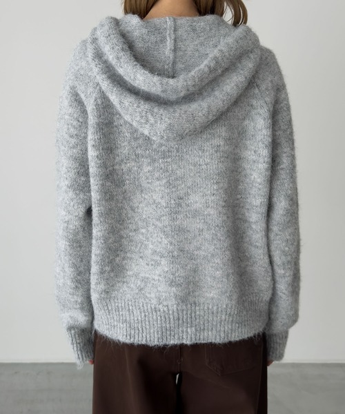CANAL JEAN（キャナルジーン）の「El mar　ヘアリーパーカーニット（ニット/セーター・レディース・グレー/ブルー・ONE SIZE）」の4枚目の写真