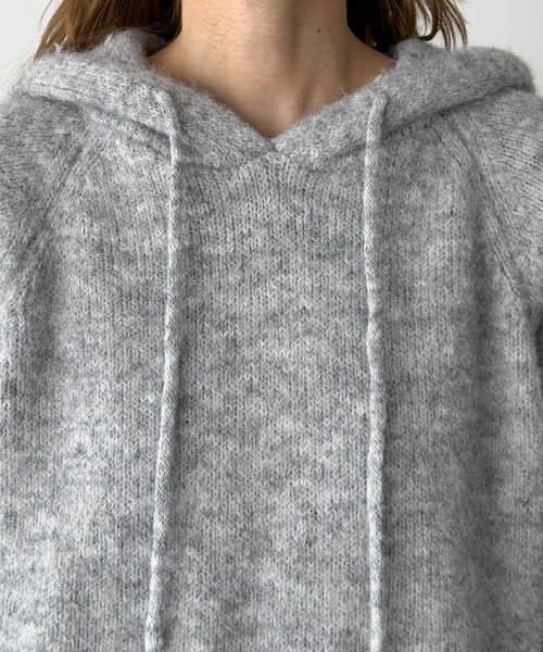 CANAL JEAN（キャナルジーン）の「El mar　ヘアリーパーカーニット（ニット/セーター・レディース・グレー/ブルー・ONE SIZE）」の5枚目の写真