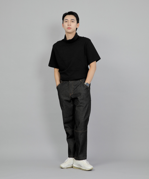 SAINTCREW（セントクルー）の「ワイドカッティングクロップハーフバンドパンツ WCH-327 ブラックデニム BRS（デニムパンツ・メンズ・その他・MEDIUM/LARGE/X-LARGE/XX-LARGE）」の2枚目の写真
