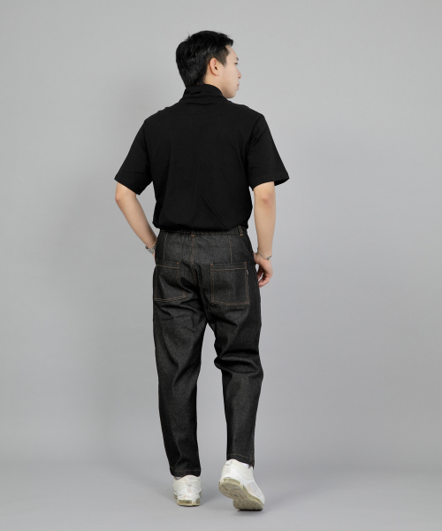 SAINTCREW（セントクルー）の「ワイドカッティングクロップハーフバンドパンツ WCH-327 ブラックデニム BRS（デニムパンツ・メンズ・その他・MEDIUM/LARGE/X-LARGE/XX-LARGE）」の5枚目の写真