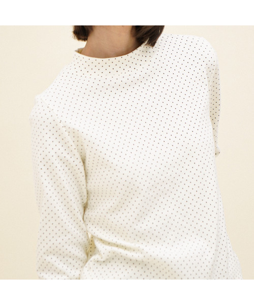 CHIQUITA(チキータ)の「ハーフタートルスウェットシャツ(ドットナッピング)アイ244603OIV(Tシャツ/カットソー・レディース・その他・SMALL/MEDIUM)」の2枚目の写真