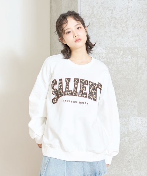 LOVETOXIC（ラブトキシック）の「【LTXC】【裏起毛】柄ロゴアップリケプルオーバー（スウェット・キッズ・ブラック/オフホワイト/ホワイト系その他/ピンク・L:160cm/M:150cm/S:140cm/130cm）」の2枚目の写真